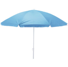 Blauer Sonnenschirm mit weissem Rand