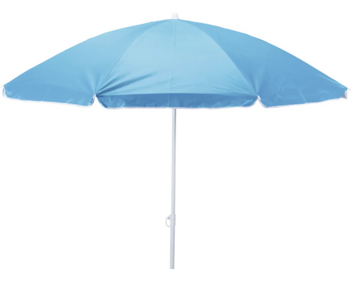 Blauer Sonnenschirm mit weissem Rand