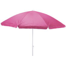 Pinkfarbener Sonnenschirm mit weißem Rand