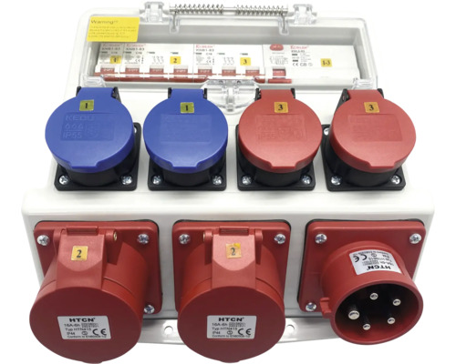 Baustromverteiler 16A CEE16/5 CEE16/5 T23 T25 Stromverteilerkasten mit mehreren Steckdosen für unterschiedliche Anwendungen