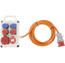 Mobiler Stromverteiler mit Kabel und Stecker für Baustellen