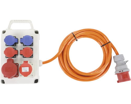 Baustromverteiler 32A 5 m CEE32/5 CEE16/5 T23 T25 Mobiler Stromverteiler mit Kabel und Stecker für Baustellen