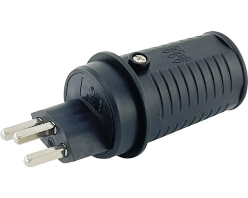 Stecker T23 schwarz Schuko-Stecker zur Stromversorgung
