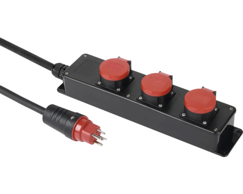 Dreifachsteckdosenleiste mit Starkstromstecker