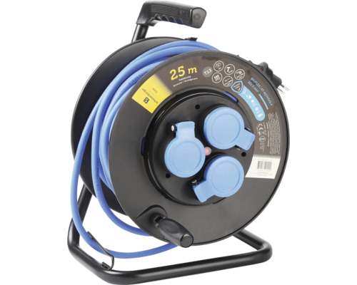 Kabeltrommel mit 25 Meter blauem Kabel