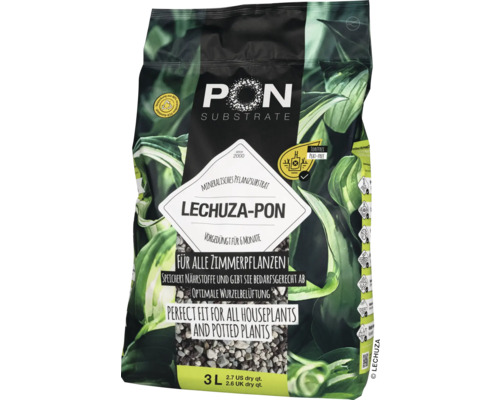 LECHUZA-PON Pflanzsubstrat im 3 Liter Sack für Zimmerpflanzen