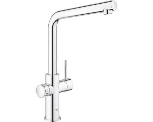 Küchenarmatur aus Metall mit hohem Auslauf