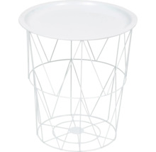 Beistelltisch mit Korb aus Metalldraht