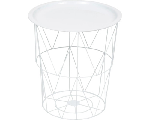 Table d'appoint avec panier en fil métallique
