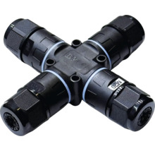 Connecteur de câble quadruple noir avec certification TUV