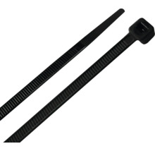 Zwei schwarze Kabelbinder aus Kunststoff