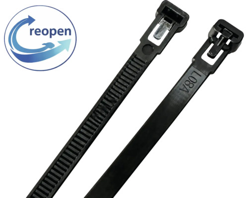 Zwei schwarze Kabelbinder