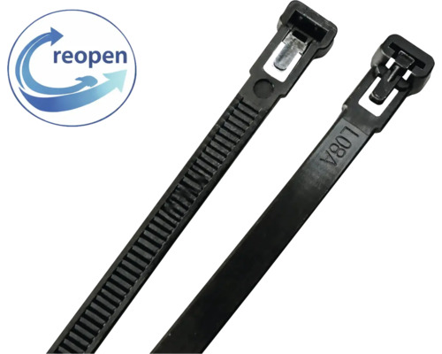 Zwei schwarze Kabelbinder