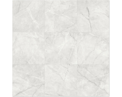 Neun helle Fliesen mit Marmoroptik