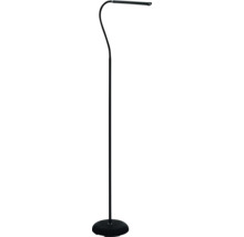 Lampadaire LED noir avec col de cygne flexible pour intérieur