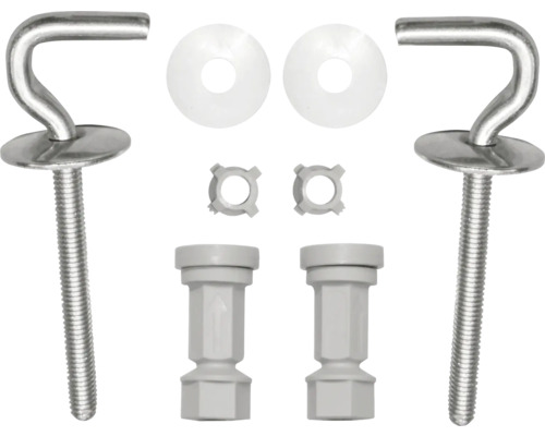 Befestigungsset für WC-Sitze mit Schrauben, Unterlegscheiben und Muttern