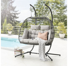 Hängesessel mit Stahlgestell und Polsterauflage für den Aussenbereich