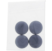 Quatre boutons en verre gris
