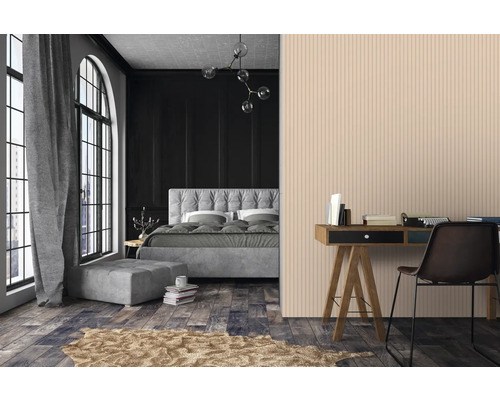 Chambre à coucher avec lit, bureau et décoration