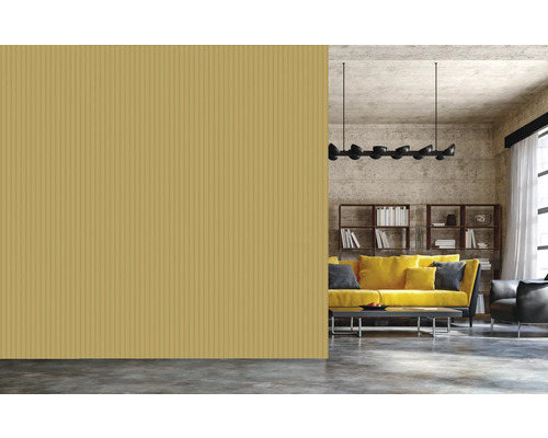 Panneau décoratif avec structure rainurée devant le salon