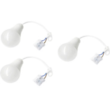 Trois lampes LED blanches avec borniers