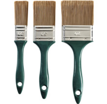 Trois pinceaux de tailles 30, 50 et 70 millimètres