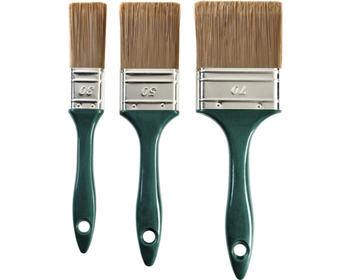 Kit de pinceaux plats à lasure 3 pièces Trois pinceaux de tailles 30, 50 et 70 millimètres