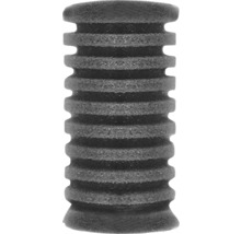 Poignée en mousse rainurée pour outils en gris.