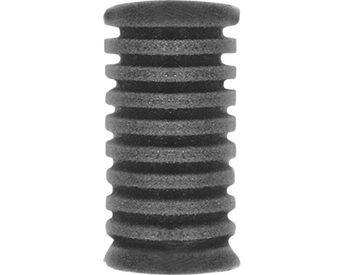 Poignée en mousse rainurée pour outils en gris.