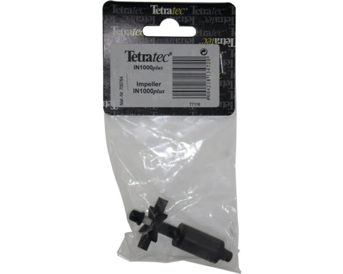 Turbine noire IN1000plus de Tetratec pour filtre d'aquarium dans un emballage en plastique.
