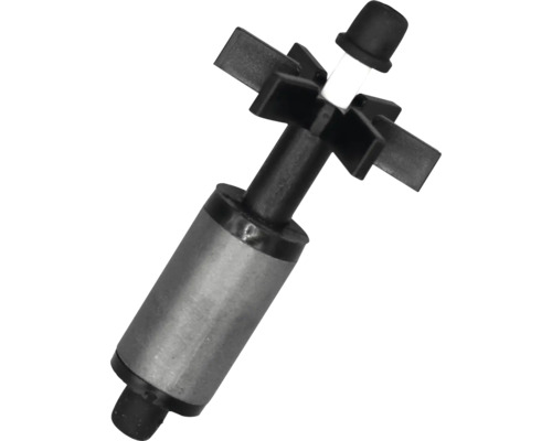 Rotor noir et gris pour pompe avec roue à ailettes et aimant, pièce de rechange pour systèmes de filtration.