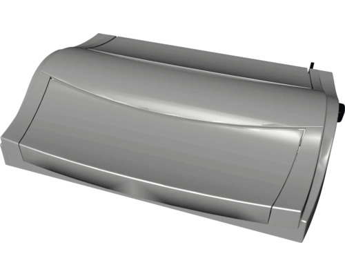 Boîtier métallique pour motorisation de porte de garage avec design incurvé.