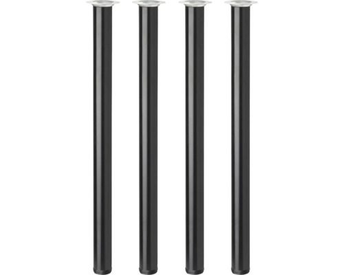 Vier Tischbeine aus Metall