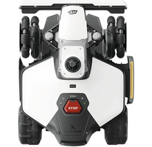 Vue de dessus d'un robot tondeuse