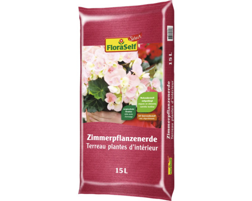 Terreau pour plantes d'intérieur FloraSelf, sac de 15 litres