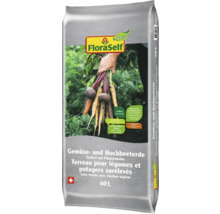 Sac de terreau pour légumes et plates-bandes surélevées avec carottes et betteraves rouges