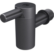 Eckventil aus Metall in Schwarz Matt mit zylindrischem Griff und Gewindeanschluss.