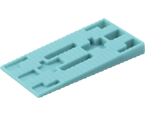 Cale de vitrage rectangulaire en plastique avec encoches pour le montage précis de fenêtres et la mise à niveau.