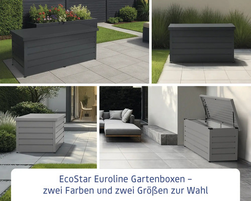EcoStar Euroline Gartenboxen in verschiedenen Größen und Farben für den Aussenbereich