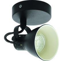 Schwarzer Deckenspot mit verstellbarem Lichtkopf