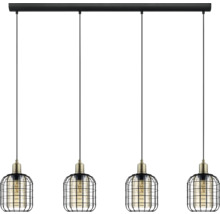 Pendelleuchte mit vier Lampen und Käfigdesign