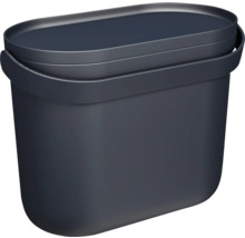 Récipient ovale en plastique avec poignée de transport en anthracite.