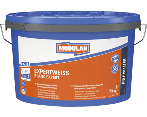Modulan Expertweiss Innenfarbe, 5 Liter Eimer