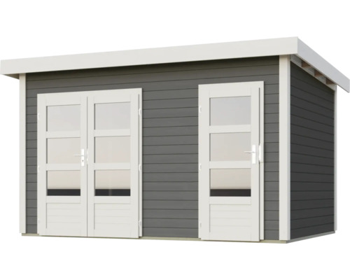 Abri de jardin avec double porte et porte simple