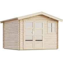 Abri de jardin en bois avec porte double et fenêtre