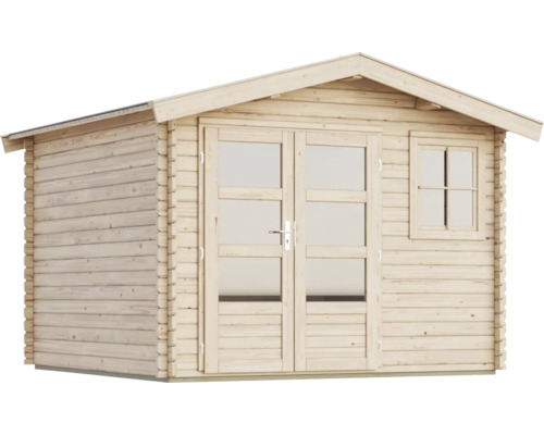 Abri de jardin en bois avec porte double et fenêtre