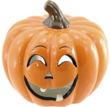 Dekorative Halloween-Kürbisfigur mit geschnitztem Gesicht