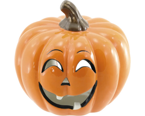 Dekorative Halloween-Kürbisfigur mit geschnitztem Gesicht