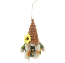 Hängender Zwerg mit Hut und Sonnenblume als Dekoration