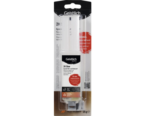 Mastic de remplissage et de collage époxy Geistlich 2K Slow, pour plastique, métal et céramique